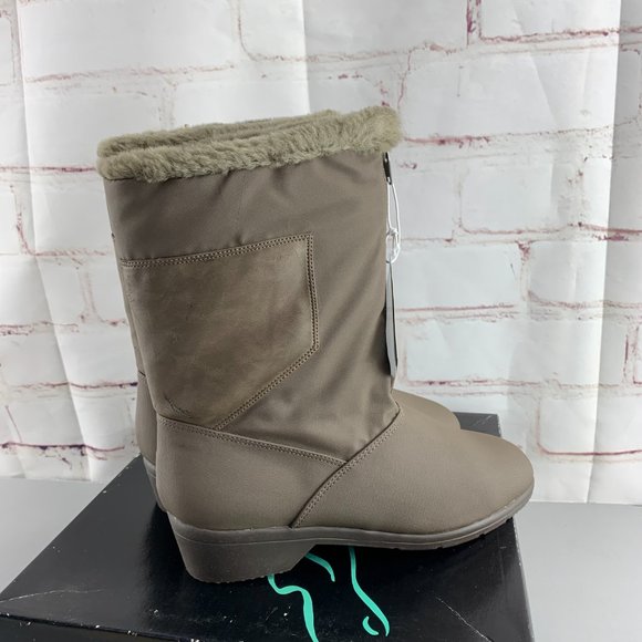 Trotters Chatham Zipper Front Rain Boots Dark Taupe 7 W Vintage - Picture 4 of 12